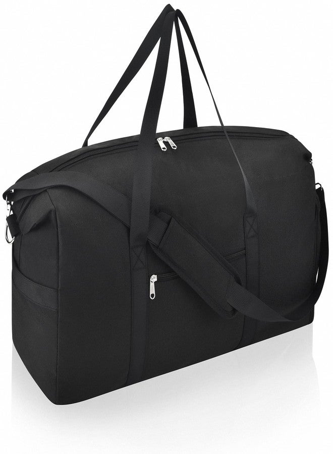Felipe Varela Carry on luaggage 22x14x9 Airlines Approved, Foldable Travel Duffel Bags Weekender Overnight Carry on Duffel Luggage Gym Duffle Bag with Wet Pocket & Shoe Compartment for Women Men(Black, 40L) - Image 1